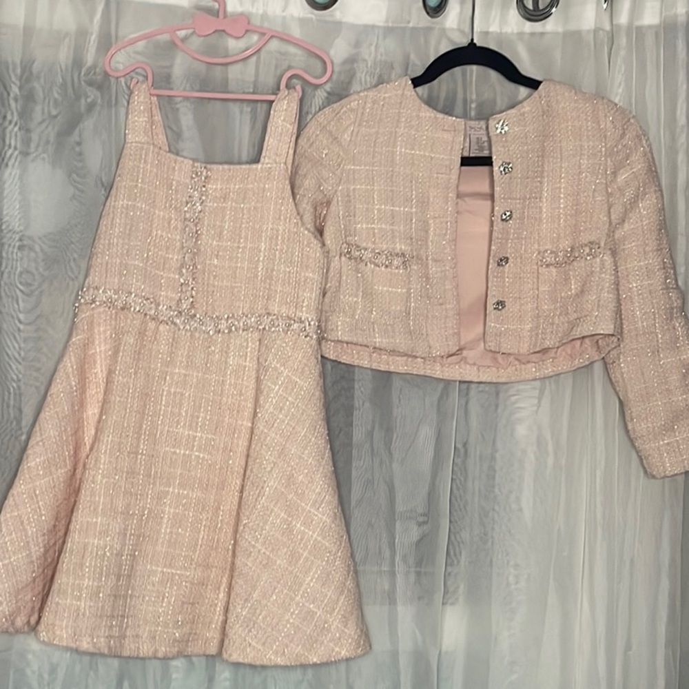 Rachel Zoe Blush Formal Kids Dress with Jacket